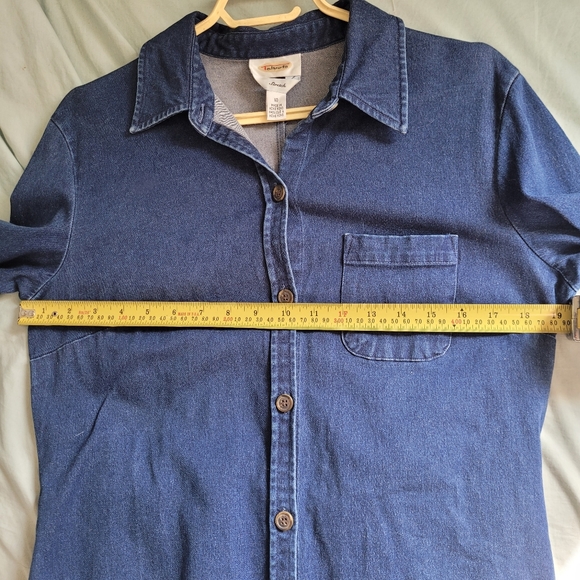 Vintage 80s Button-down Long Sleeved Denim Midi Dress blue size medium - Picture 8 of 10